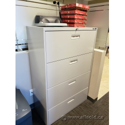 Prosource Grey 4 Drawer Lateral File Cabinet, Locking